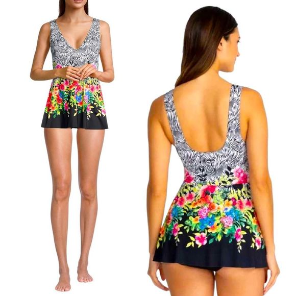 ⚠️SOLD-EB-1/5/23⚠️Johnny Was Rose Skirted One Piece Swimsuit - Picture 2 of 16